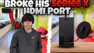 He Yanked the HDMI port on his Xbox Series X , Caused Pretty Damage 😱 Can we fix it ? 🤔 #xbox