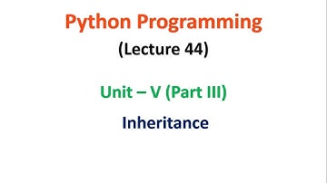 Python Programming   Unit 5   Inheritance   Part 3