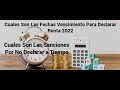 Fechas De Vencimiento Declaración De Renta / Que pasa sino la presento a tiempo? - Sanción Mínima