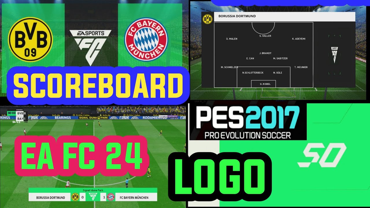 PES 2017 SCOREBOARD EA FC 2024 NEW WITH REPLAY LOGO SEASON 2023 - YouTube