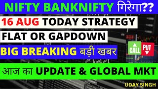 Morning Update Today Nifty Prediction For Today| 16 Augs | Today bank nifty prediction|Nifty50 today