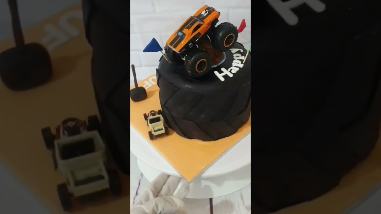 Hot wheel monster truck cake. 