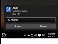 How to setup default alarm in windows 10