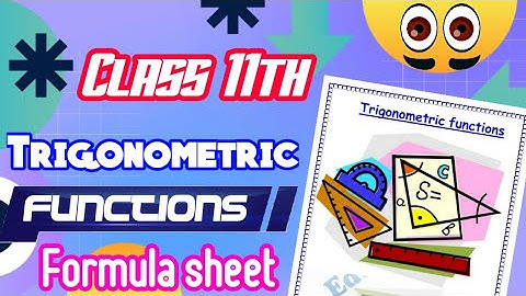 | Formula Sheet| Trigonometric functions | Class 11th| Maths chapter 3| @Edustudy_point