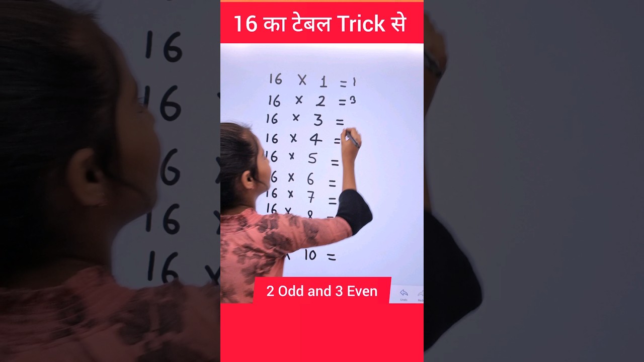 16 ka table with easy trick | Table of 16 | 16 का टेबल | 16 ka pahada #tabletrick #explain4u #table 