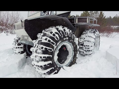 Видео: Поедет ли Каракат по глубокому снегу? Сравнение  шин Трэкол и Обдирыши