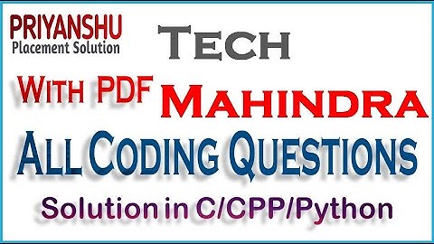 Tech Mahindra Coding Question with Solution | Tech Mahindra Programming Questions | Tech Mahindra