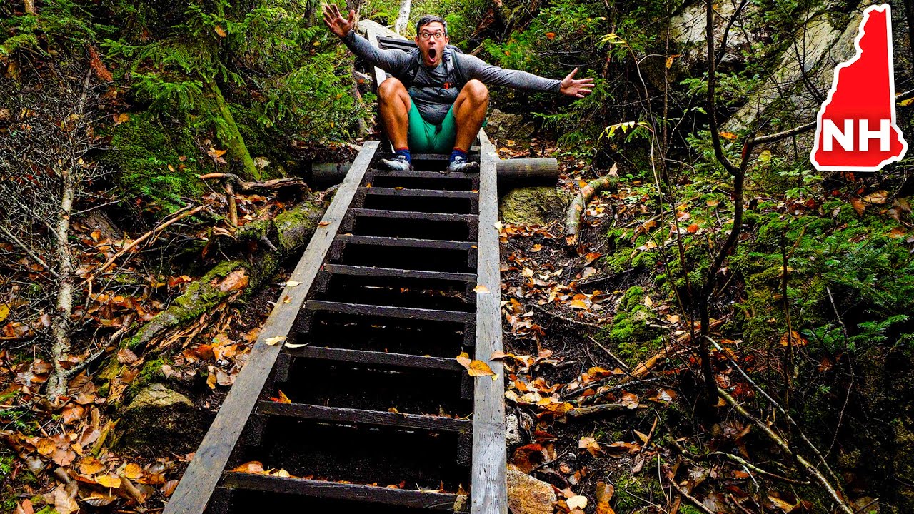 Hiking the Terrifying Ladders of Mt Flume NH 48 White Mountains New