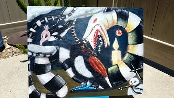 Btlejuice a acrylic painting of the snake in betlejuice