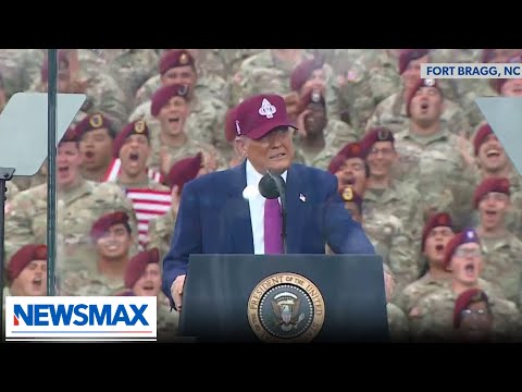 "Can you believe they changed that name?" 

President Donald Trump spoke at the U.S. Army base at Fo...