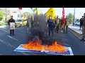 US, Israeli flags burnt during Baghdad protest in show of support for Hamas