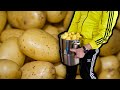 debil peels potato with bayonet for 1 hour while squatting