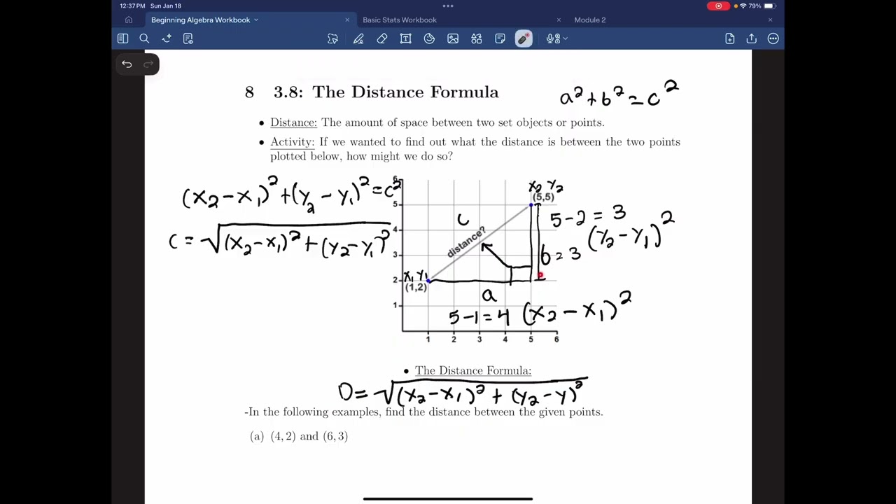 3.8: The Distance Formula 