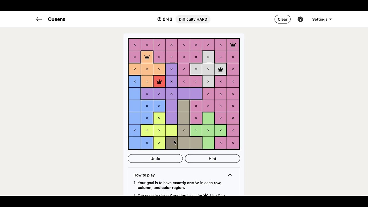 LinkedIn Queens Answer Today - Puzzle #634 | 24 January 2026