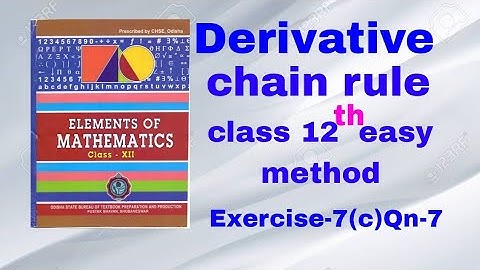 Derivative chain rule//class 12 Exercise-7(c)Qn-(6)//CHSE ODISHA