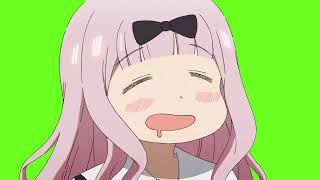 Cute shy anime girl blushing I Green screen |
