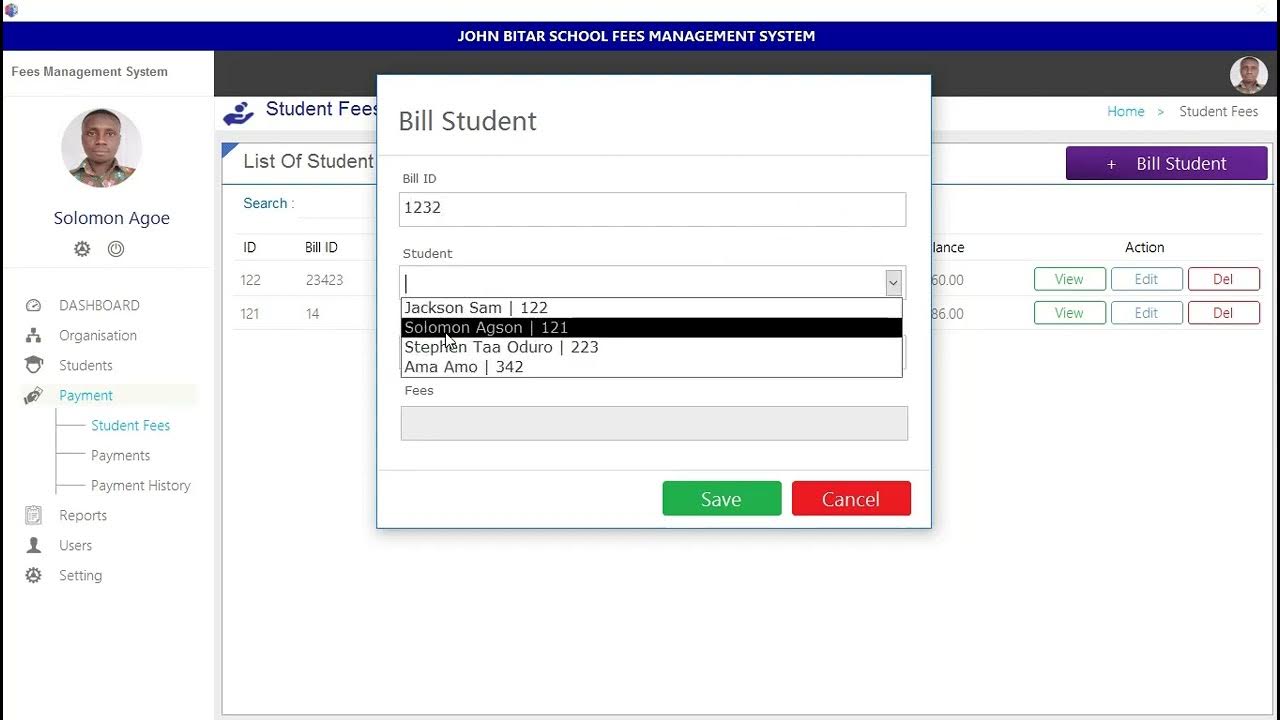 School fees management system in MS Access. - YouTube