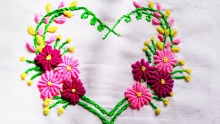 Elegant stitching pattern in heart shape