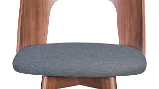 Anton Walnut And Dark Gray Bar Stool Set Of 2 from Zuo Modern
