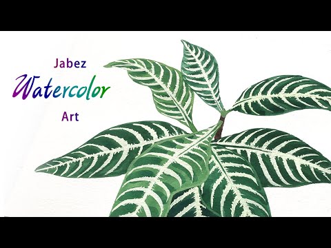 水彩畫《觀葉植物》畫綠葉/ 畫單藥花《DIY彩繪系列 #274》
