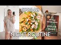 SPRING NIGHT ROUTINE | Easy healthy dinner, Reading, &amp; Relaxing