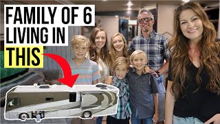 HOW A FAMILY OF 6 LIVES FULLTIME IN A MOTORHOME // RV Tour