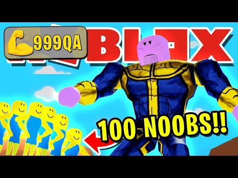 Noob Disguise Trolling 100 Noobs With Max Size Thanos Pretending To Be Noob Then Revealing Size Youtube - thanos noob taco roblox