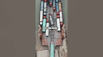 Massive Ship Unloads HUGE Trucks! Must-See Engineering in Action!😱#viralvideo #youtubeshorts