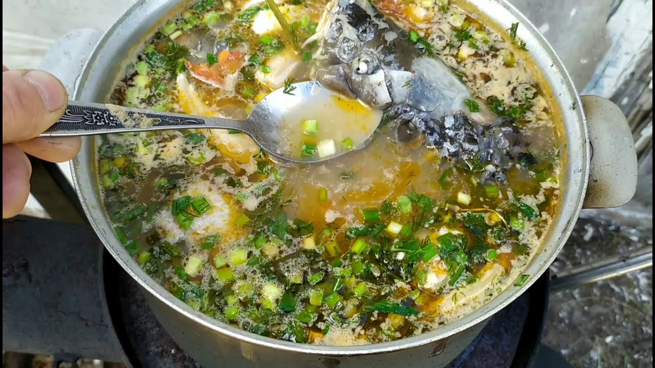 щерба на дровах,уха на мангале