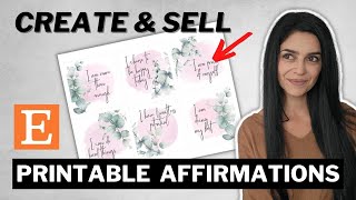 Printable Affirmation Cards Canva Tutorial - Create and Sell Printables on Etsy