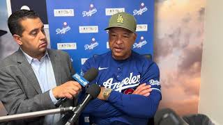 Dave Roberts talks postgame about sweeping the Angels and Roki Sasaki's development