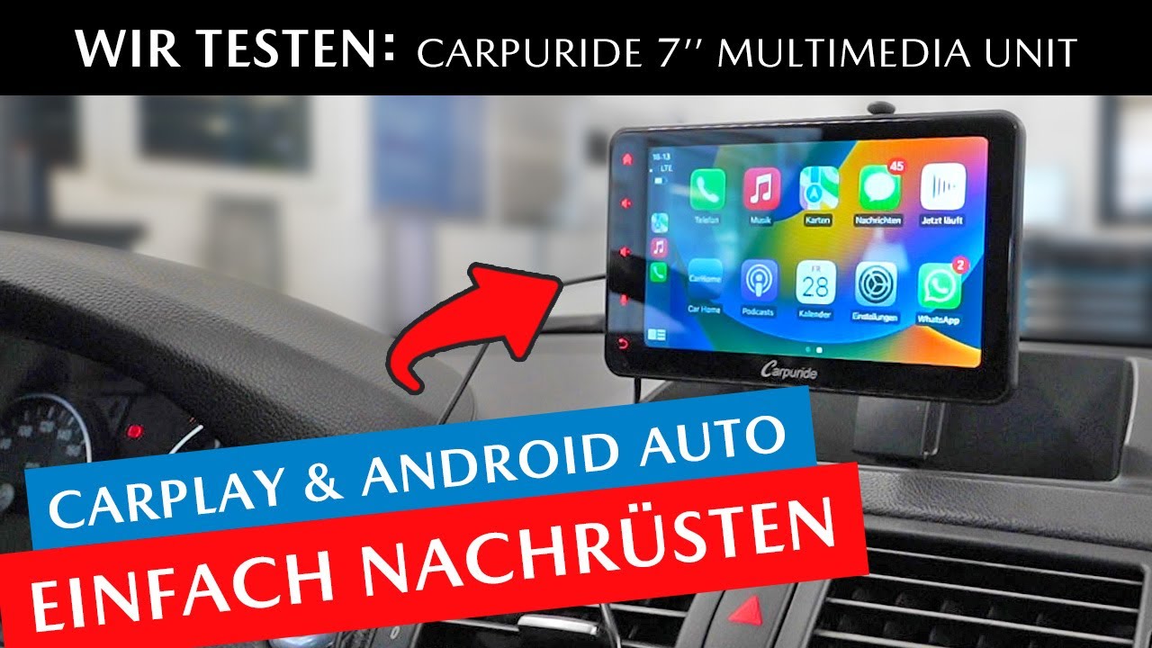 Apple Carplay & Android Auto für jedes Auto günstig nachrüsten! Carpuride  7'' Multimedia Display 
