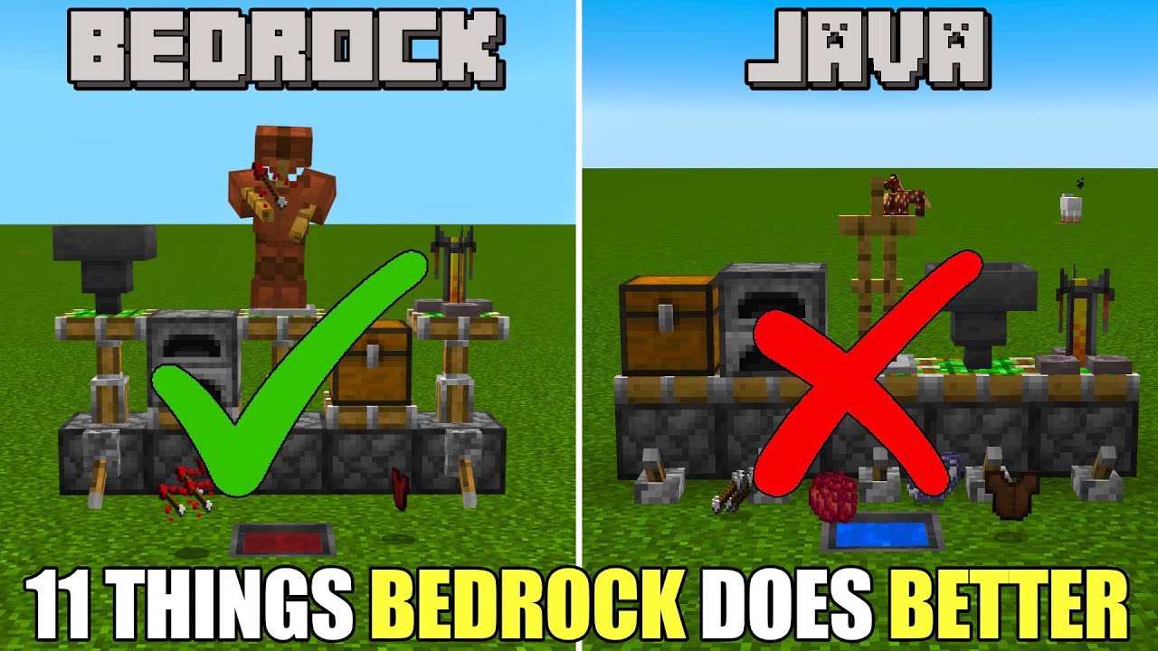 30 Minecraft Java vs Bedrock Differences 