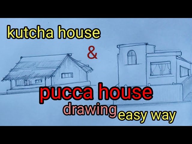How to draw a Kutcha house | Easy drawing by Karthik MS's Art World. #14 -  YouTube