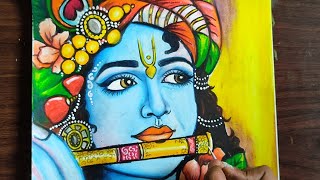 Lord Krishna drawing easy || Easy Krishna oil pastel drawing | Krishanji painting step by step | CTW