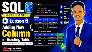 SQL Course Lesson 6 | Adding New Column in Existing Table | Sidee Column Cusub Loogu Daraa Table SQL