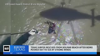 Texas surfer pushed offshore by strong winds rescued by Coast Guard
