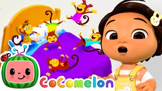 Can You Count? Five Little Monkeys Jumping on the Bed | Nina CoComelon Nursery Rhymes & Kids Songs