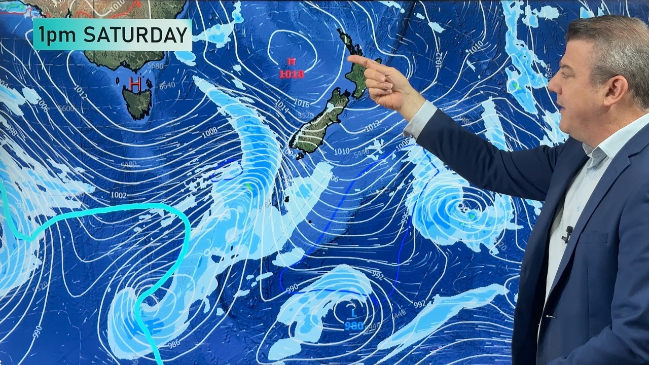 NZ: 7 Days - A few weak cold fronts, but a lot more high pressure - YouTube
