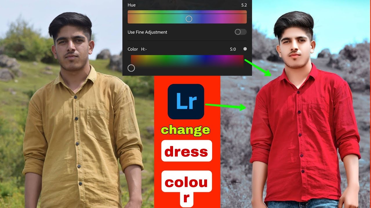 Lightroom me dress ka colour kaise change Kare🔥||how to change dress ...