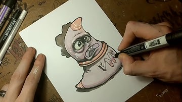 Jerry Worm / time-lapse Rick and Morty illustration