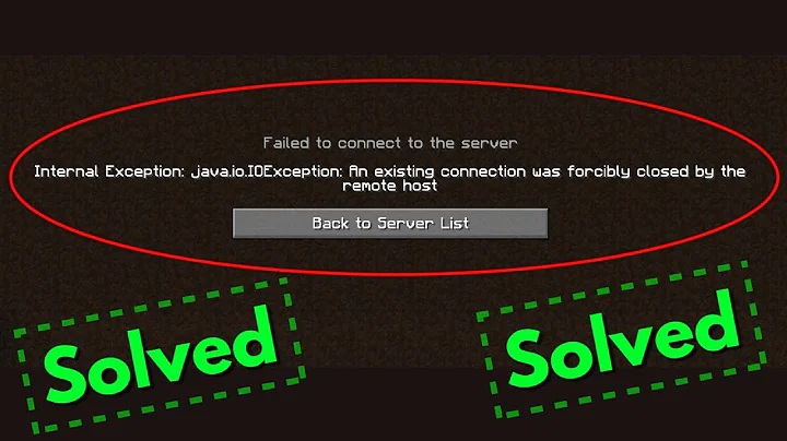 Fix minecraft an existing connection was forcibly closed by the remote host