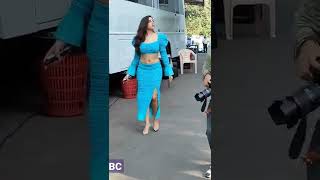 Nora Fatehi H0T Blue 💙 Dress Spotted at Filmcity#dix_mille_mix #shorts