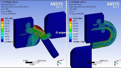 TUTORIAL 35 - Static Structural ANSYS WB FEA of U shape bending of a Copper wire