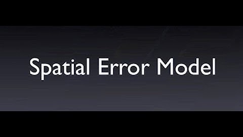 Spatial Error Regression Model
