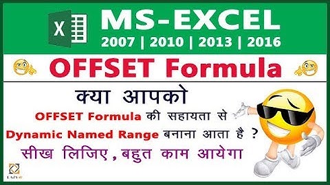OFFSET Function in Excel ( Dynamic Named Range in Excel ) - Lesson 106