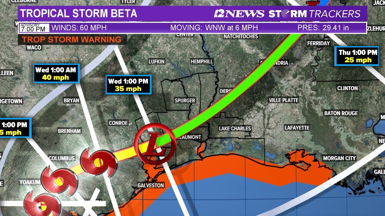 Tropical Storm Beta expected to make landfall Monday - YouTube