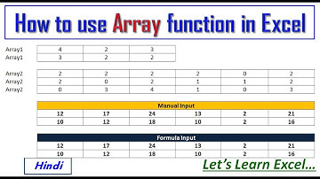 | How to use array function in Excel in Hindi | by Let