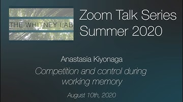 Anastasia Kiyonaga | Competition and control during working memory