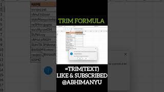 Excel Tips & Tricks | How to Use TRIM Formula in Excel How to Use TRIM Function in Excel #excel